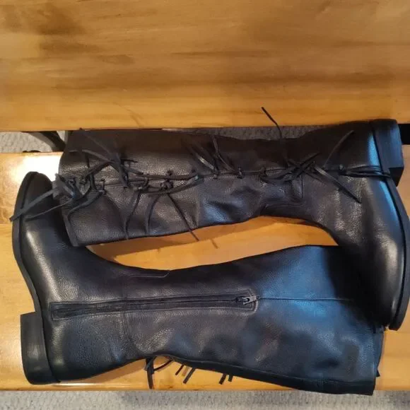 Matisse Ramsey size 9 black fringed riding boots - Picture 6 of 12